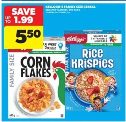KELLOGG’S FAMILY SIZE CEREAL
