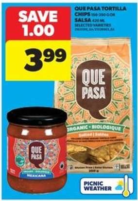 Que Pasa Tortilla Chips or Salsa