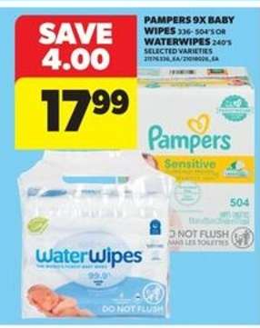 Pampers 9x Baby Wipes or WaterWipes