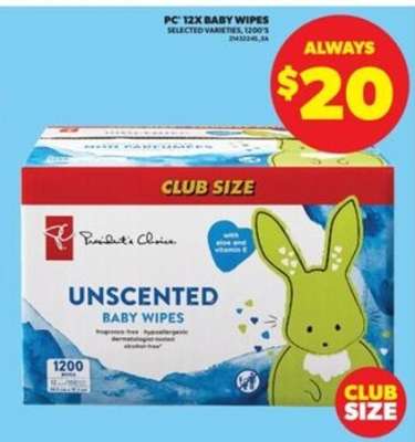 PC 12X Baby Wipes