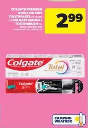 Colgate Premium Adult or Kids Toothpaste or Colgate Manual Toothbrush