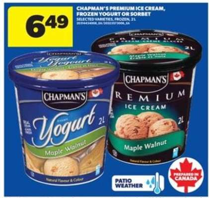 Chapman's Premium Ice Cream, Frozen Yogurt or Sorbet