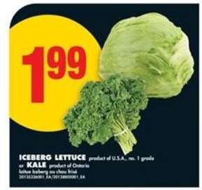 ICEBERG LETTUCE OR KALE