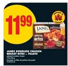 JANES BONELESS CHICKEN BREAST BITES or FILLETS