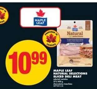 MAPLE LEAF NATURAL SELECTIONS SLICED DELI MEAT