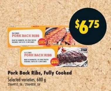 Pork Back Ribs, Fully Cooked