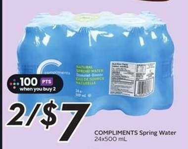 COMPLIMENTS Spring Water 24x500 mL