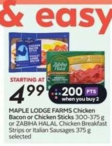 MAPLE LODGE FARMS Chicken Bacon or Chicken Sticks