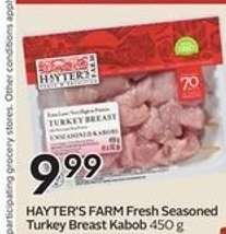 HAYTER'S FARM Fresh Seasoned Turkey Breast Kabob 450 g