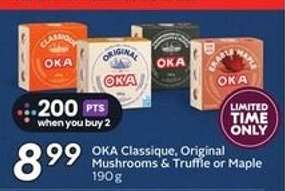 OKA Classique, Original, Mushrooms & Truffle or Maple