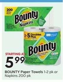 BOUNTY Paper Towels or Napkins