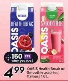 Oasis Health Break or Smoothie