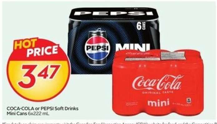 COCA-COLA or PEPSI SOFT DRINKS
