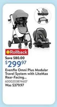 Evenflo Omni Plus Modular Travel System with LiteMax Rear-Facing