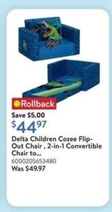 Delta Children Cozee Flip-Out Chair, 2-in-1 Convertible Chair