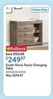 South Shore Tassio Changing Table