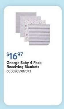George Baby 4-Pack Receiving Blankets