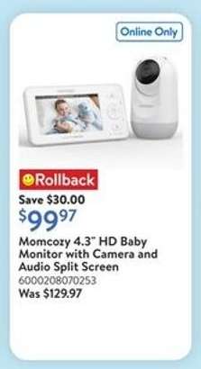 Momcozy 4.3" HD Baby Monitor with Camera and Audio Split Screen