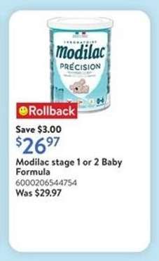 Modilac stage 1 or 2 Baby Formula