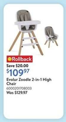Evolur Zoodle 2-in-1 High Chair