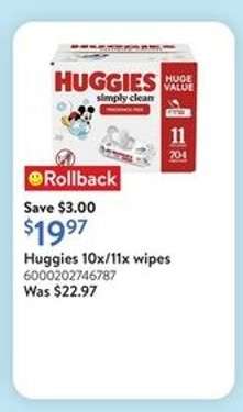 Huggies 10x/11x wipes