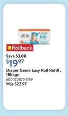 Diaper Genie Easy Roll Refill, 18 bags