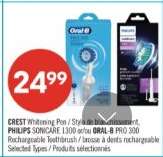 CREST Whitening Pen / PHILIPS SONICARE 1300 and/or ORAL-B PRO 300
