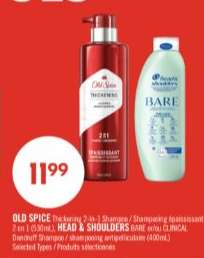 OLD SPICE Thickening 2-in-1 Shampoo / HEAD & SHOULDERS BARE or CLINICAL Dandruff Shampoo