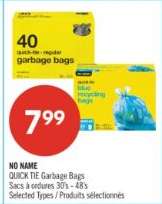 NO NAME QUICK-TIE GARBAGE BAGS