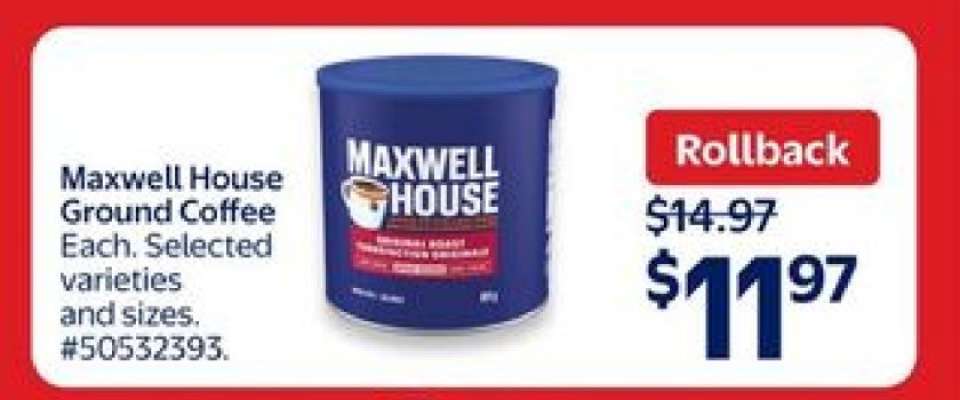 MAXWELL HOUSE GROUND COFFEE