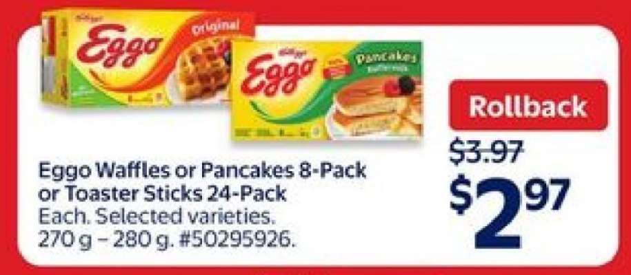 Eggo Waffles or Pancakes 8-Pack or Toaster Sticks 24-Pack