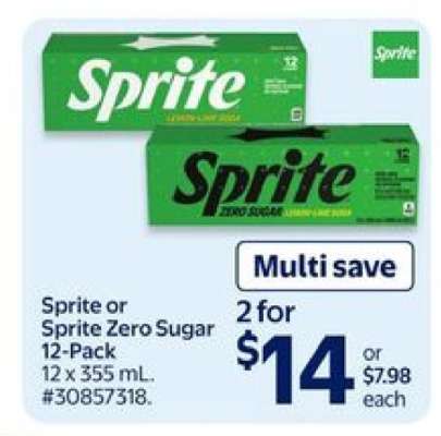 Sprite or Sprite Zero Sugar 12-Pack