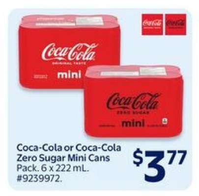 Coca-Cola or Coca-Cola Zero Sugar Mini Cans