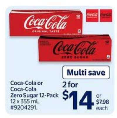 Coca-Cola or Coca-Cola Zero Sugar 12-Pack