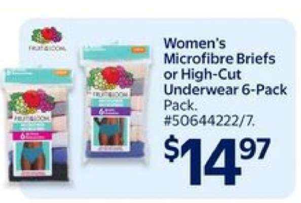Women's Microfibre Briefs or High-Cut Underwear 6-Pack