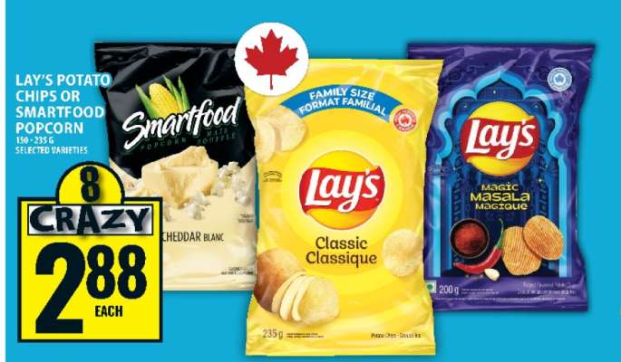 LAY’S POTATO CHIPS OR SMARTFOOD POPCORN