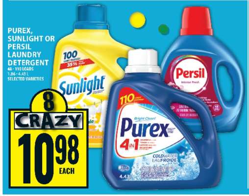 Purex, Sunlight or Persil Laundry Detergent