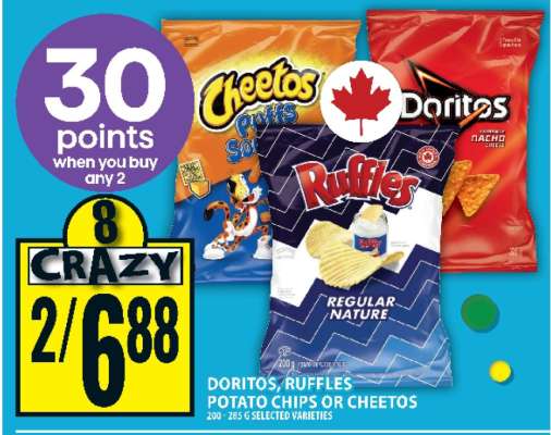 Doritos, Ruffles, Cheetos