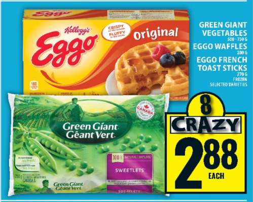 Green Giant Vegetables, Eggo Waffles, Eggo French Toast Sticks