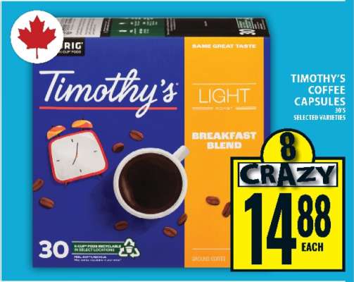 TIMOTHY’S COFFEE CAPSULES