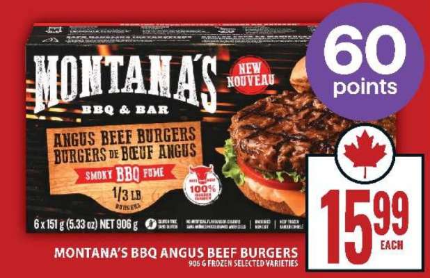 MONTANA’S BBQ ANGUS BEEF BURGERS