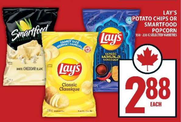 LAY’S POTATO CHIPS OR SMARTFOOD POPCORN
