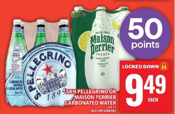 San Pellegrino or Maison Perrier Carbonated Water