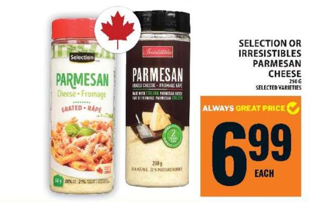 SELECTION OR IRRESISTIBLES PARMESAN CHEESE