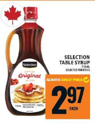 Selection Table Syrup