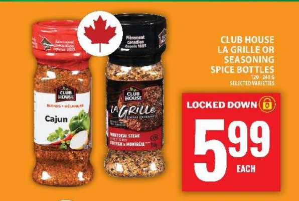 Club House La Grille or Seasoning Spice Bottles