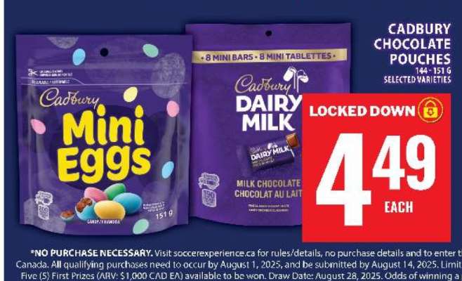Cadbury Chocolate Pouches