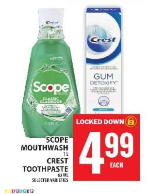 Scope Mouthwash / Crest Toothpaste