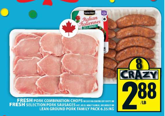 Fresh Pork Combination Chops or Sausages