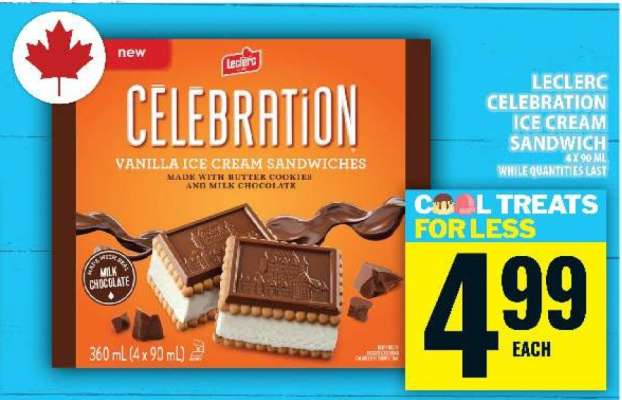 Leclerc Celebration Ice Cream Sandwich
